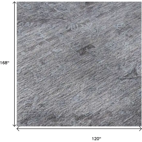 Blue And Gray Medallion Washable Area Rug With UV Protection Photo 8