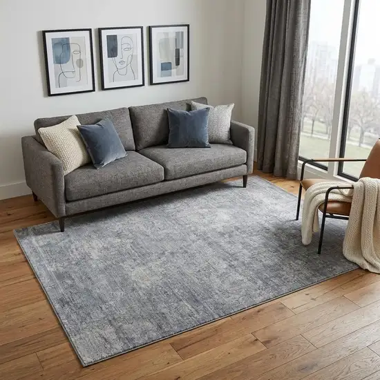 Blue And Gray Ombre Hand Woven Area Rug Photo 1
