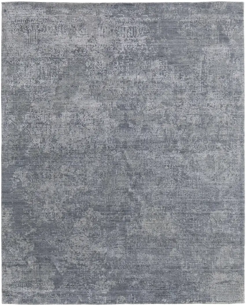 Blue And Gray Ombre Hand Woven Area Rug Photo 2