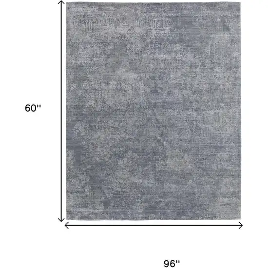 Blue And Gray Ombre Hand Woven Area Rug Photo 7