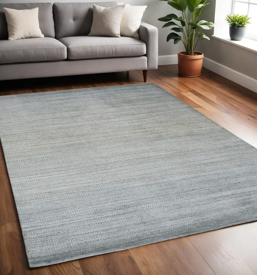Blue and Gray Ombre Hand Woven Area Rug Photo 1