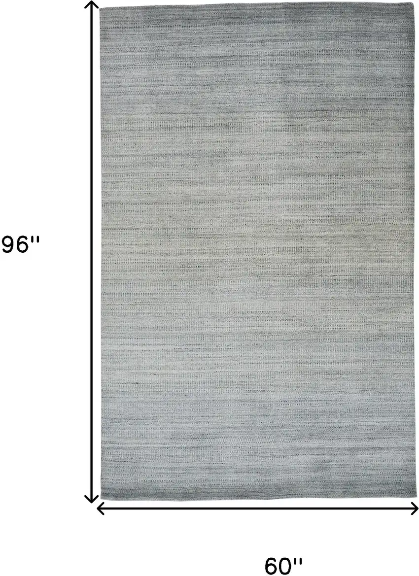 Blue And Gray Ombre Hand Woven Area Rug Photo 6