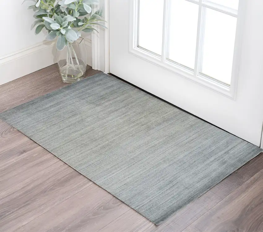 Blue and Gray Ombre Hand Woven Area Rug Photo 1