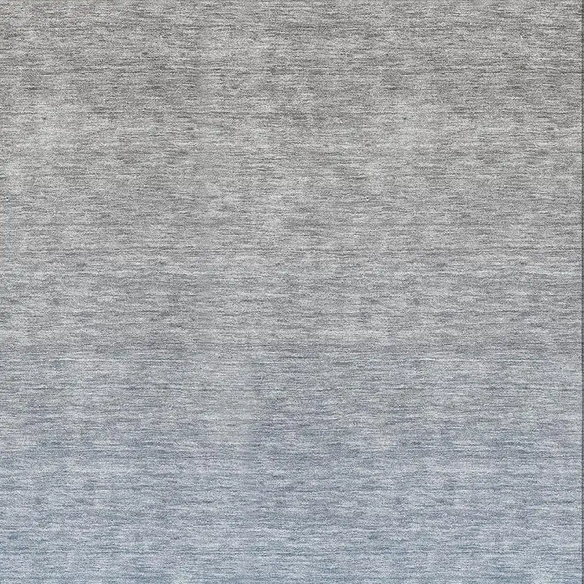 Blue And Gray Ombre Washable Area Rug With UV Protection Photo 3