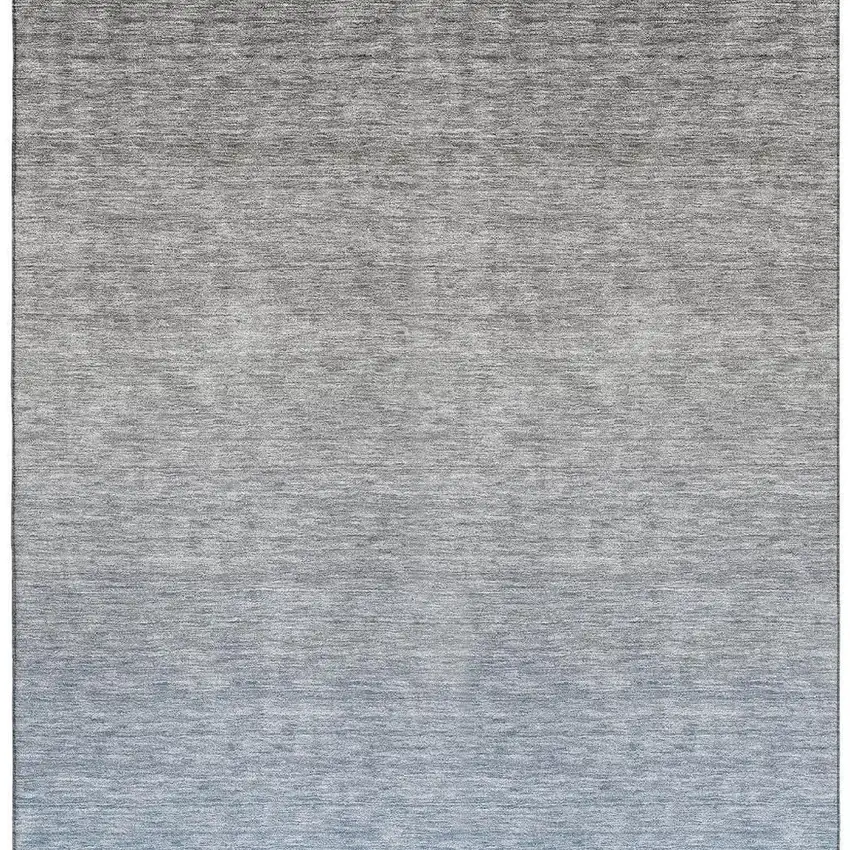 Blue And Gray Ombre Washable Area Rug With UV Protection Photo 3