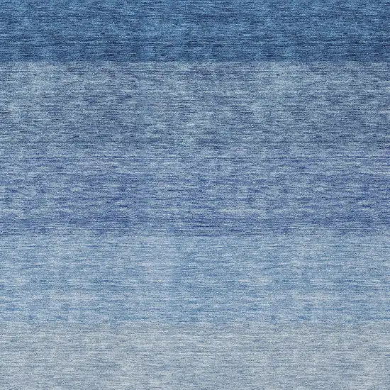 Blue And Gray Ombre Washable Indoor Outdoor Area Rug Photo 5