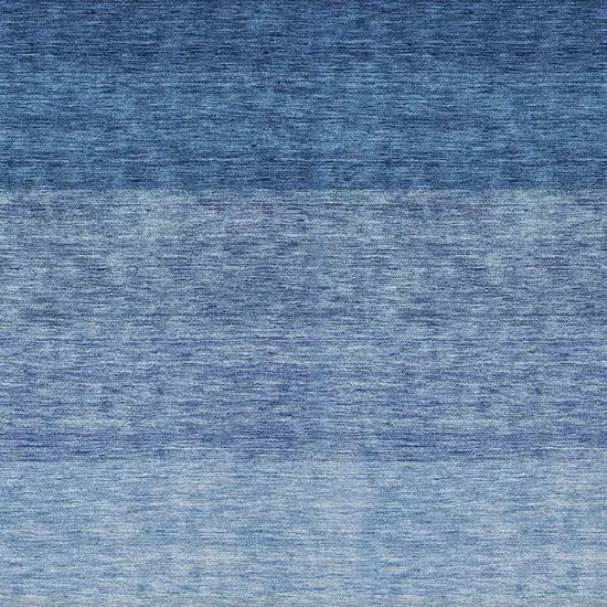 Blue And Gray Ombre Washable Indoor Outdoor Area Rug Photo 5