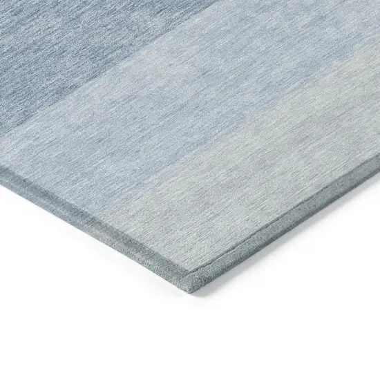 Blue And Gray Ombre Washable Indoor Outdoor Area Rug Photo 4