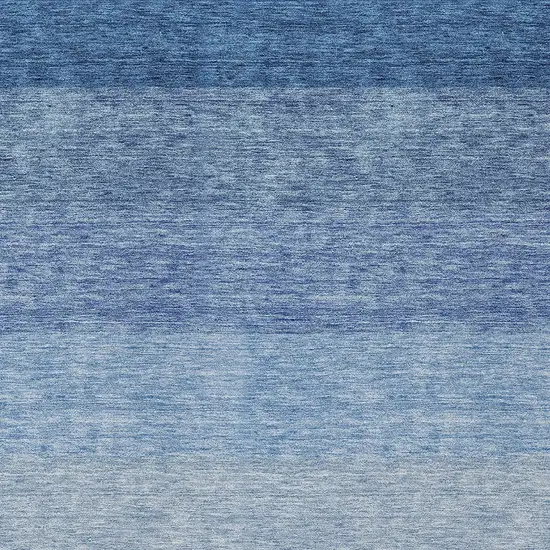 Blue And Gray Ombre Washable Indoor Outdoor Area Rug Photo 5