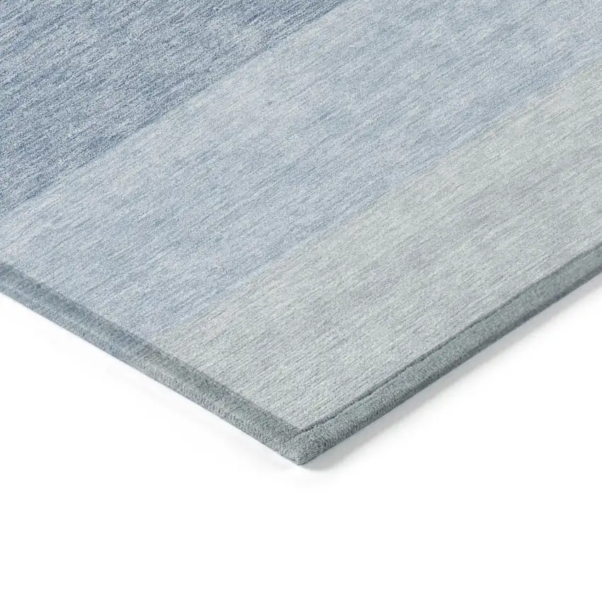 Blue And Gray Ombre Washable Indoor Outdoor Area Rug Photo 4