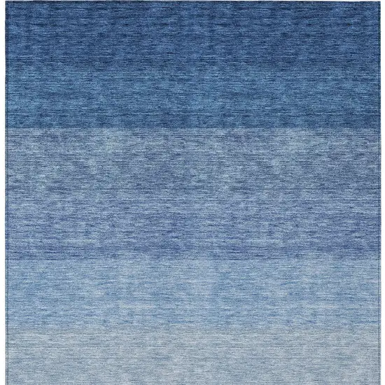 Blue And Gray Ombre Washable Indoor Outdoor Area Rug Photo 6