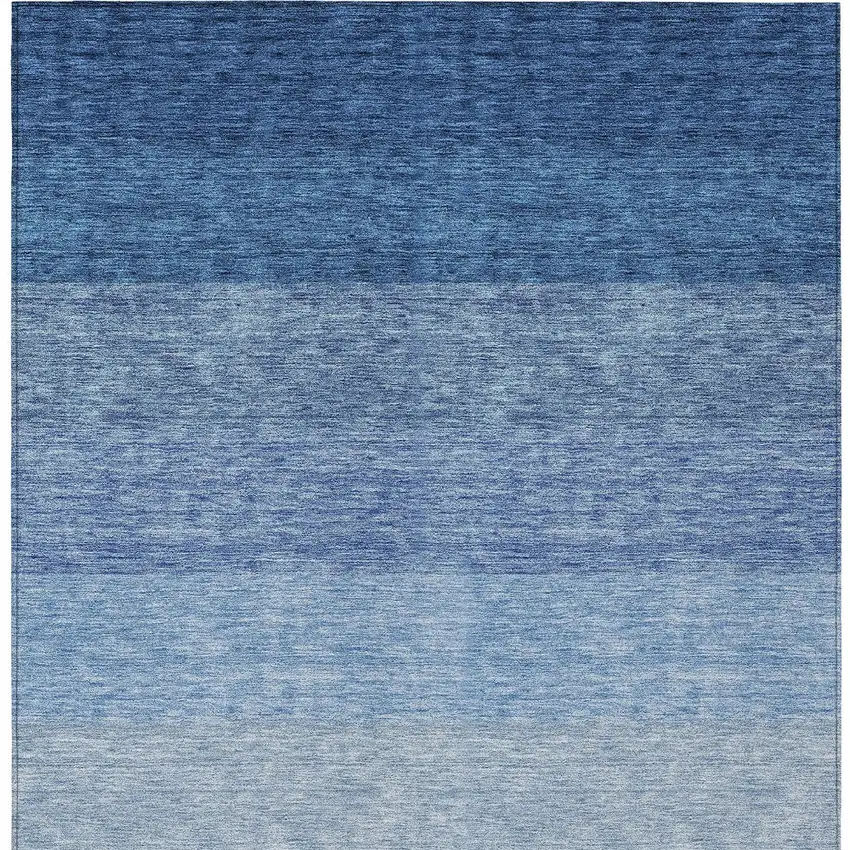 Blue And Gray Ombre Washable Indoor Outdoor Area Rug Photo 6