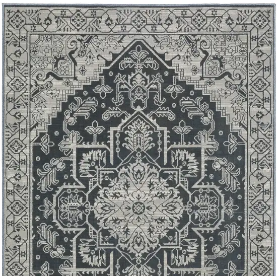 Blue And Gray Oriental Area Rug Photo 8