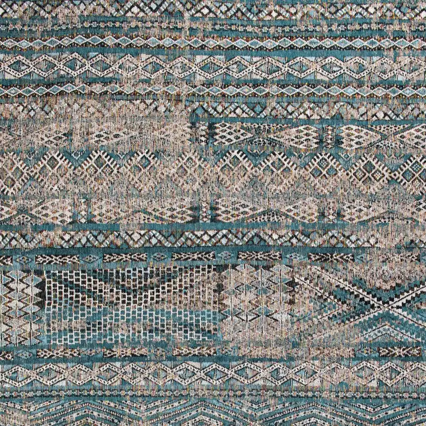 Blue And Gray Oriental Kilim Washable Area Rug Photo 8