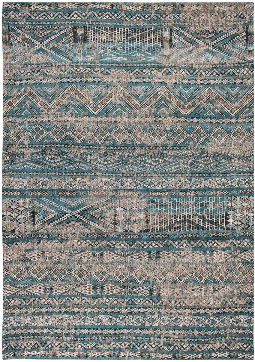 Blue And Gray Oriental Kilim Washable Area Rug Photo 2