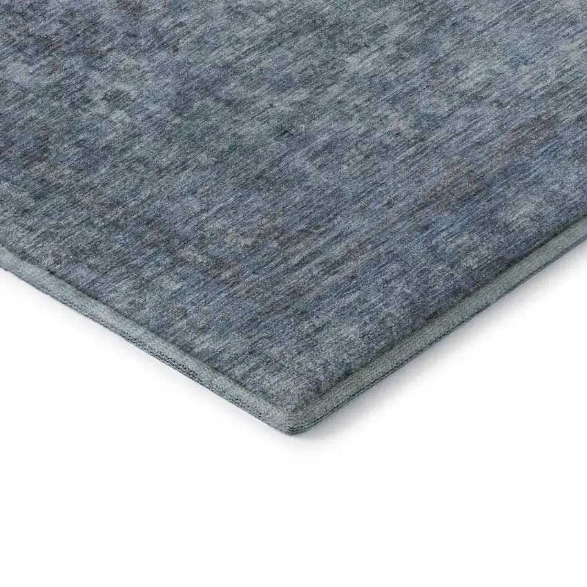 Blue And Gray Oriental Washable Area Rug With UV Protection Photo 7