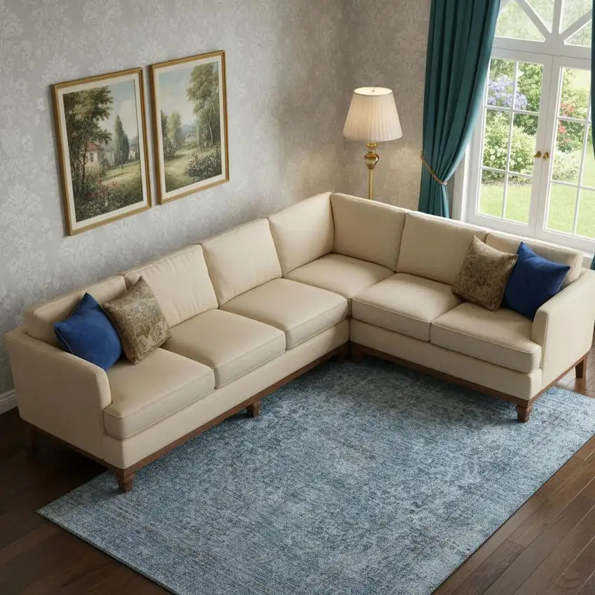 Blue And Gray Oriental Washable Area Rug With UV Protection Photo 2