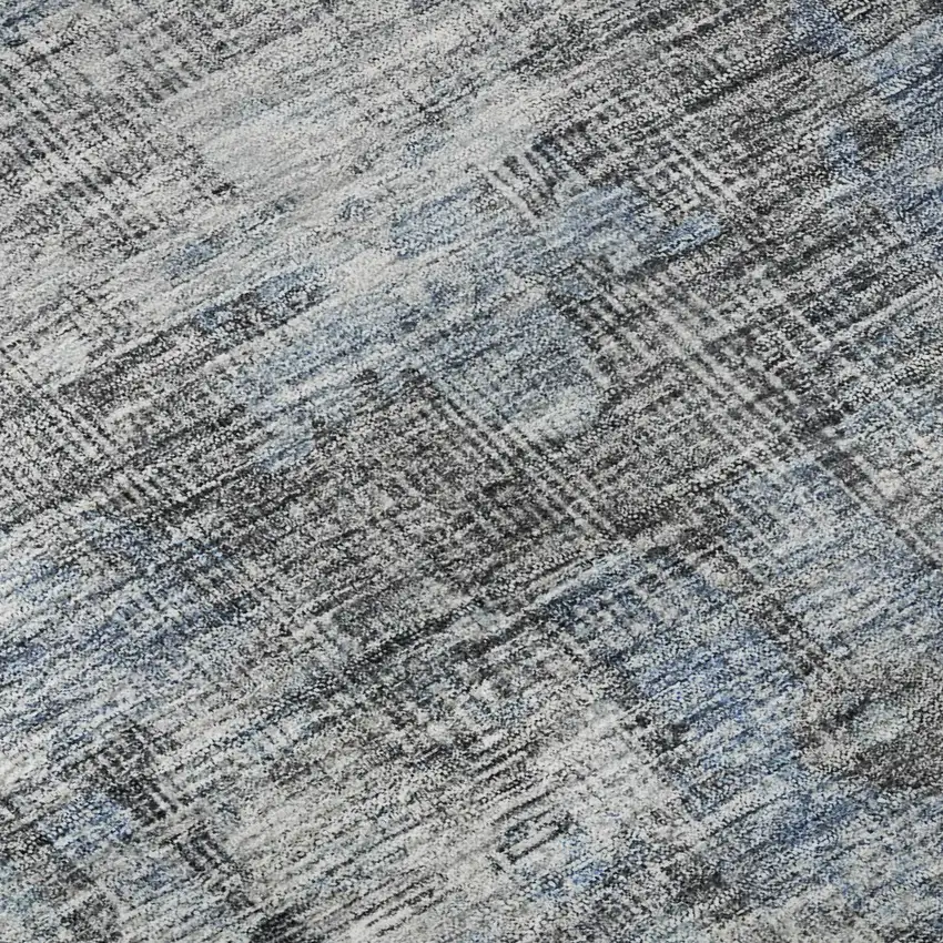 Blue And Gray Oriental Washable Area Rug With UV Protection Photo 9