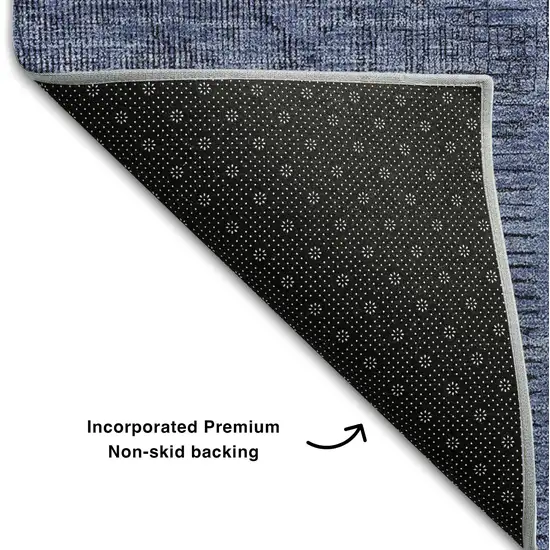 Blue And Gray Patchwork Washable Area Rug With UV Protection Photo 7