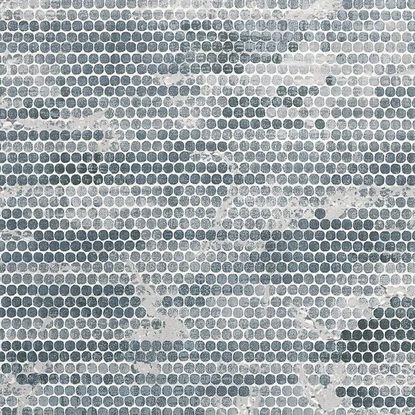 Blue And Gray Polka Dots Distressed Stain Resistant Area Rug Photo 5