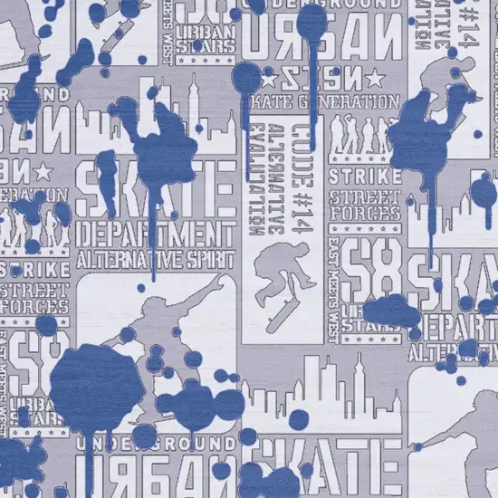 Blue And Gray Skateboard Youthful Area Rug Photo 8