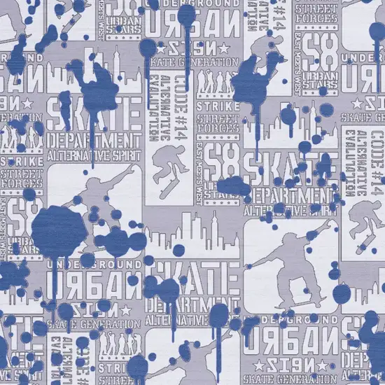 Blue And Gray Skateboard Youthful Area Rug Photo 9