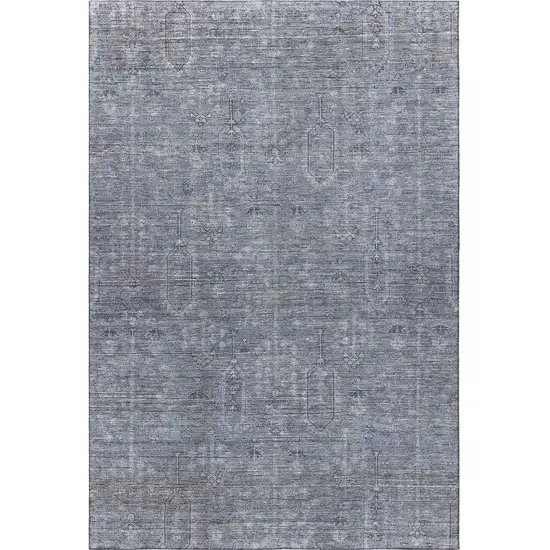 Blue And Gray Southwestern Washable Area Rug With UV Protection Photo 4