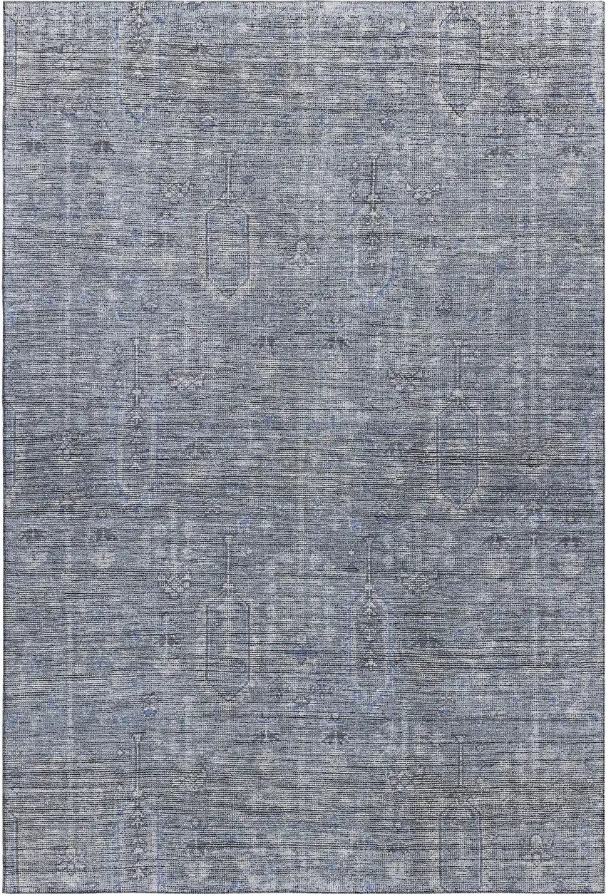 Blue And Gray Southwestern Washable Area Rug With UV Protection Photo 1