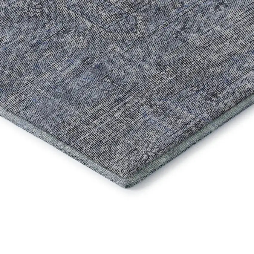 Blue And Gray Southwestern Washable Area Rug With UV Protection Photo 8