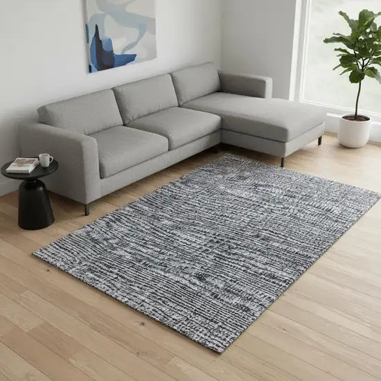 Blue And Gray Southwestern Washable Area Rug With UV Protection Photo 2