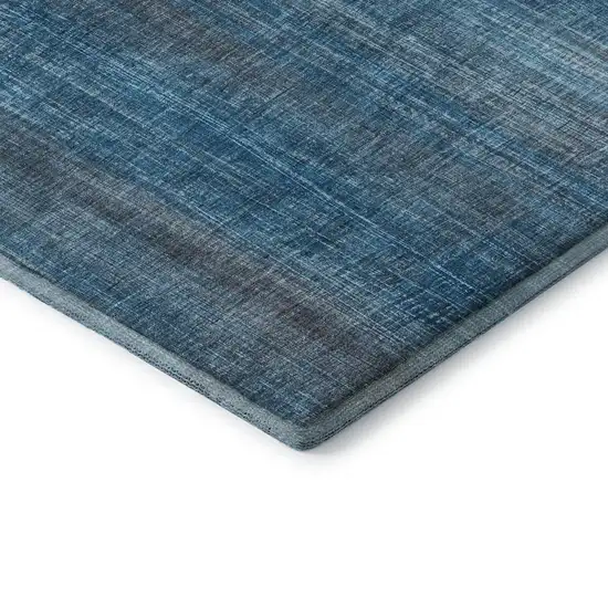 Blue And Gray Striped Washable Area Rug With UV Protection Photo 8