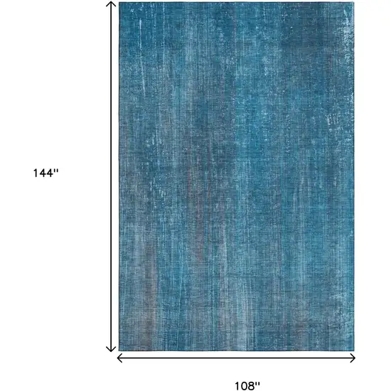 Blue And Gray Striped Washable Area Rug With UV Protection Photo 8