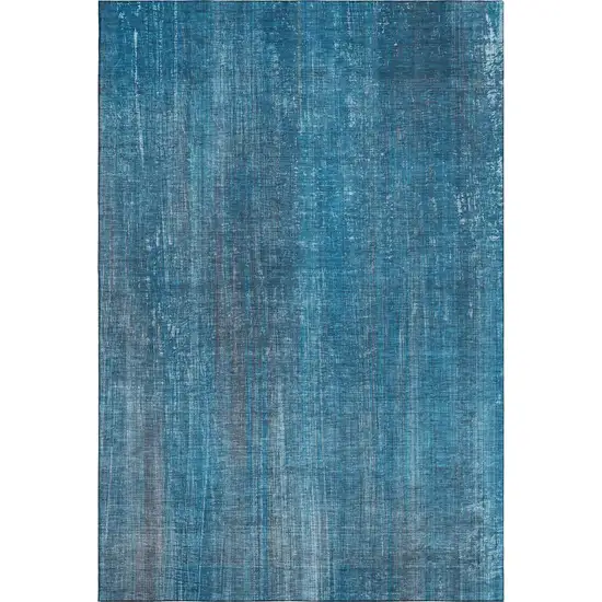 Blue And Gray Striped Washable Area Rug With UV Protection Photo 1