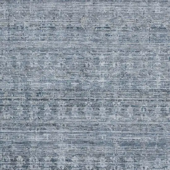 Blue And Gray Striped Washable Area Rug With UV Protection Photo 2