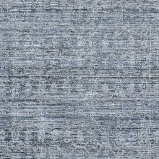 Blue And Gray Striped Washable Area Rug With UV Protection Photo 2