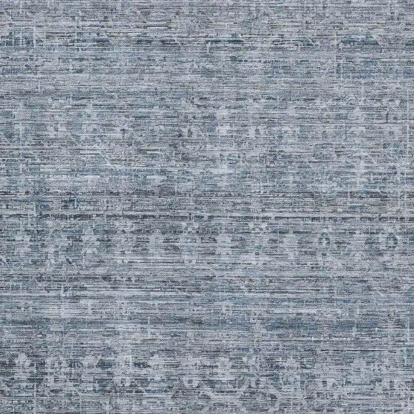 Blue And Gray Striped Washable Area Rug With UV Protection Photo 2