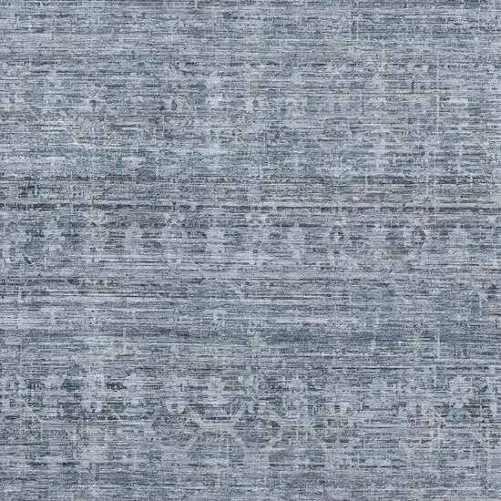 Blue And Gray Striped Washable Area Rug With UV Protection Photo 2