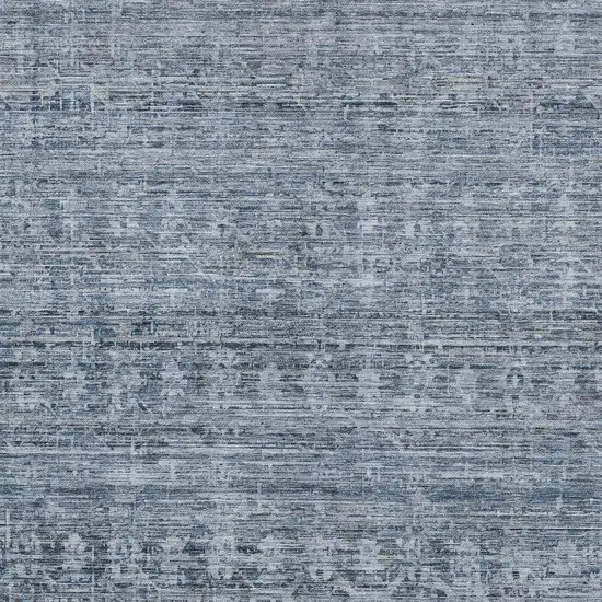 Blue And Gray Striped Washable Indoor Outdoor Area Rug Photo 3