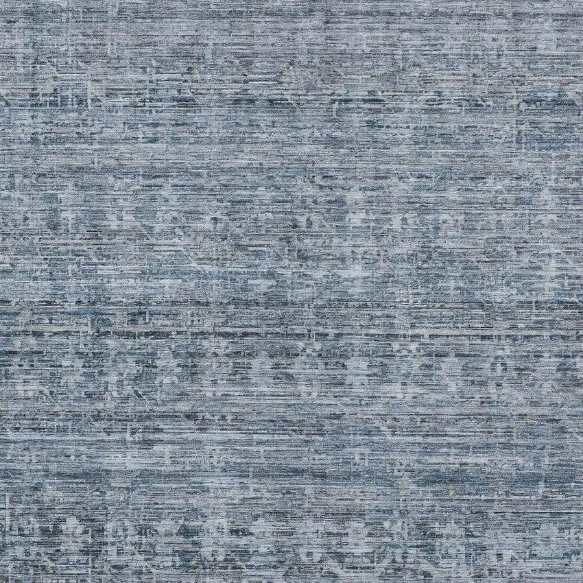 Blue And Gray Striped Washable Indoor Outdoor Area Rug Photo 3