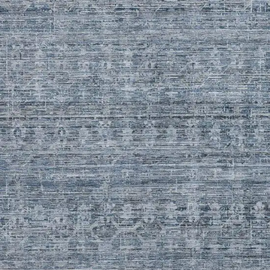 Blue And Gray Striped Washable Indoor Outdoor Area Rug Photo 3