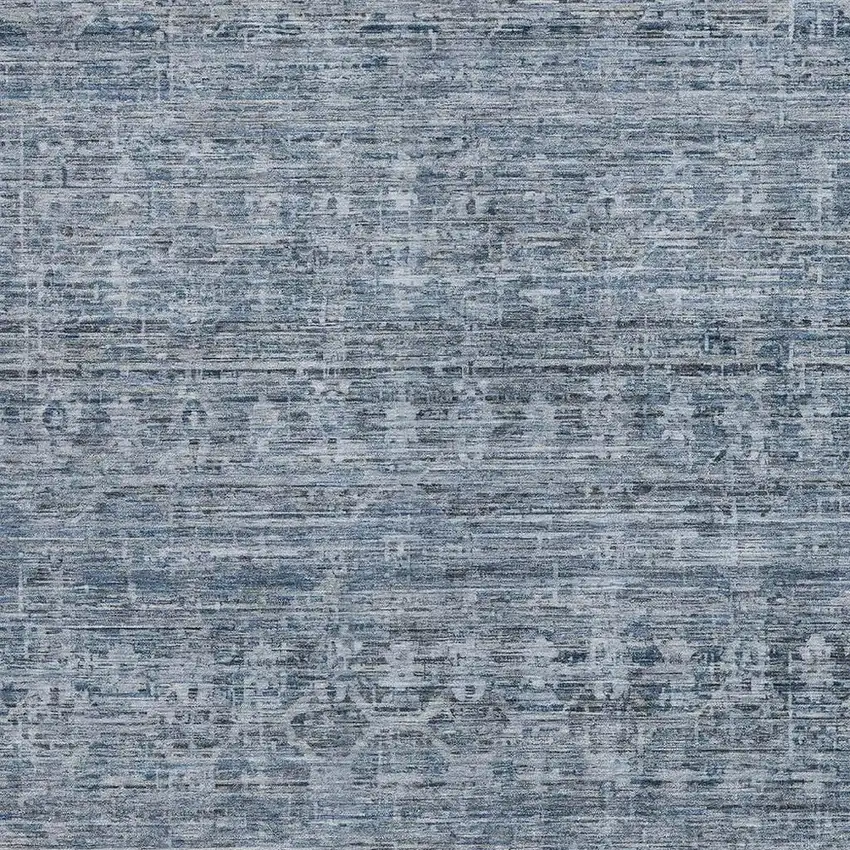 Blue And Gray Striped Washable Indoor Outdoor Area Rug Photo 3
