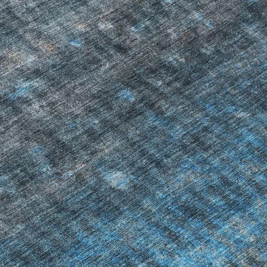 Blue And Gray Striped Washable Indoor Outdoor Area Rug Photo 7