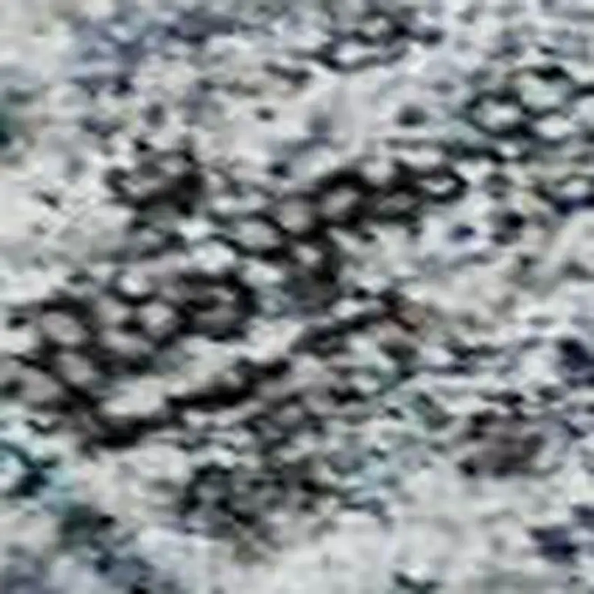 Blue And Gray Tribal Washable Area Rug With UV Protection Photo 3