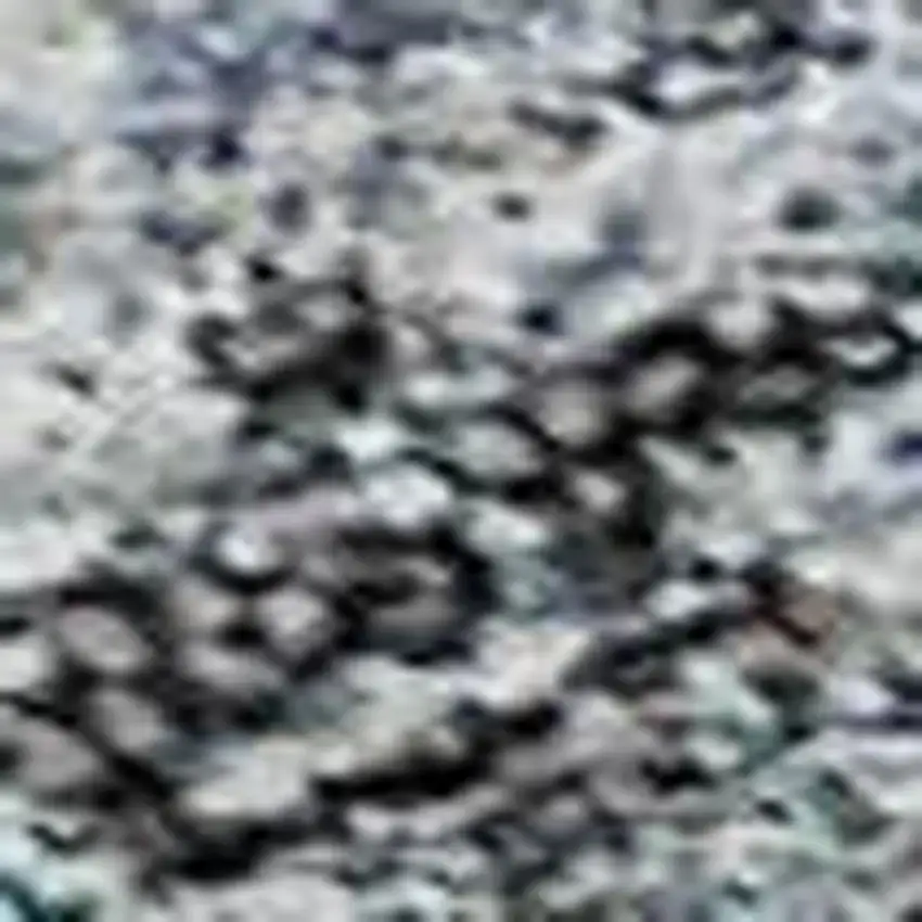 Blue And Gray Tribal Washable Area Rug With UV Protection Photo 2