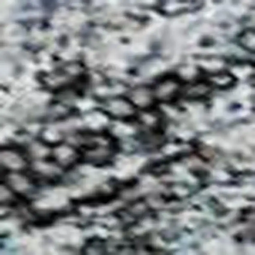 Blue And Gray Tribal Washable Area Rug With UV Protection Photo 2