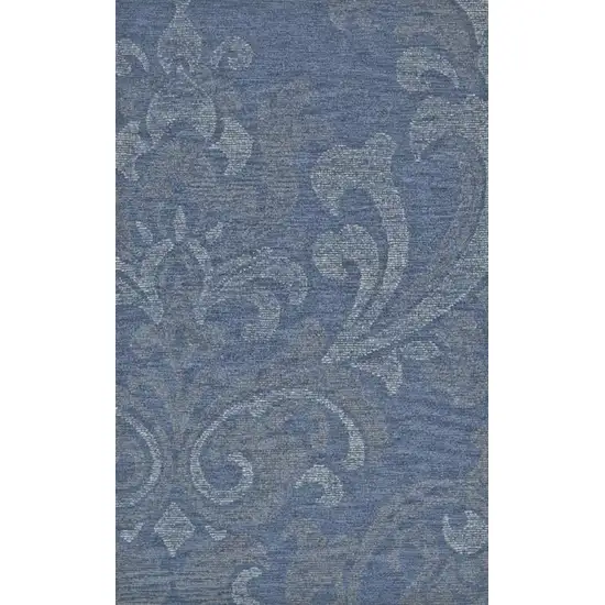 Blue And Gray Wool Floral Hand Tufted Area Rug Photo 4