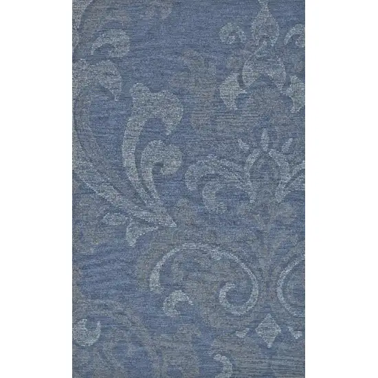 Blue And Gray Wool Floral Hand Tufted Area Rug Photo 2