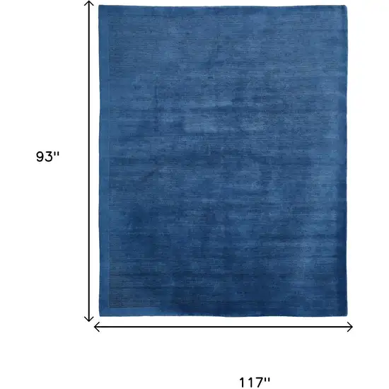 Blue And Gray Wool Hand Knotted Area Rug Photo 5