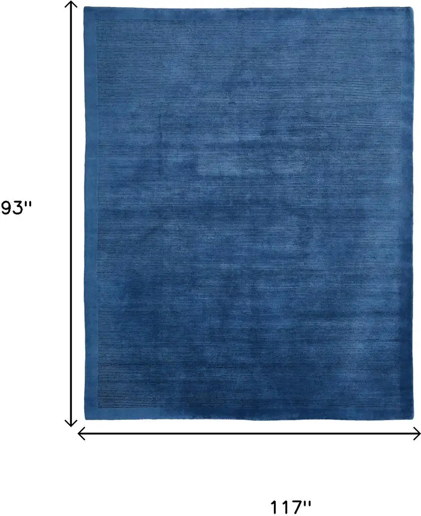 Blue And Gray Wool Hand Knotted Area Rug Photo 5