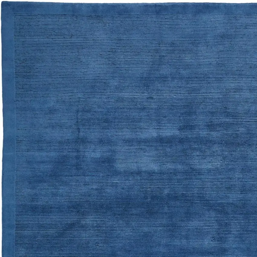Blue And Gray Wool Hand Knotted Area Rug Photo 3